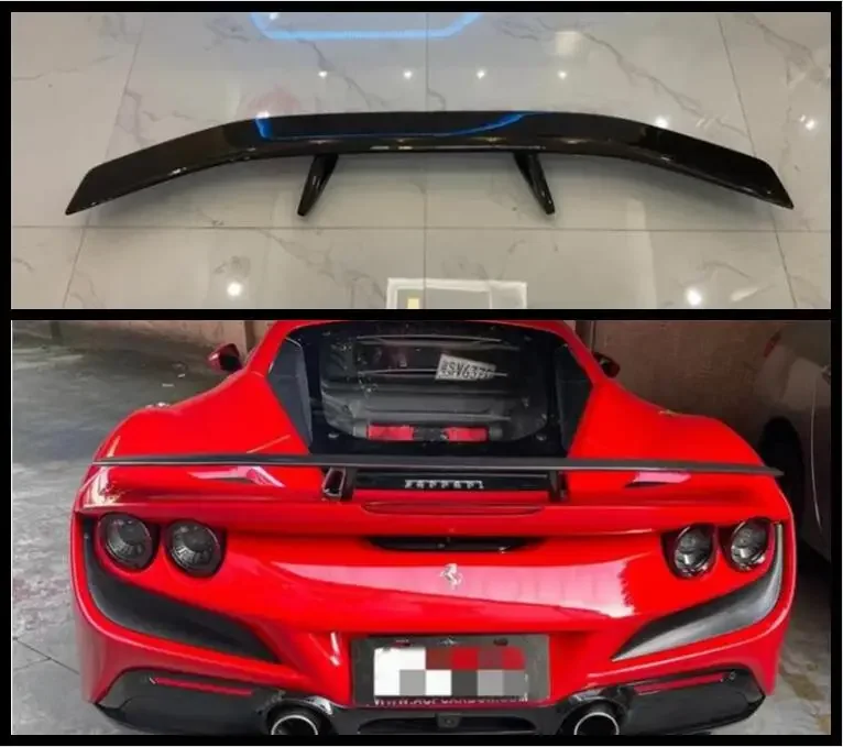 

GT REAL CARBON FIBER REAR LIP WING TRUNK LIP SPOILER For Ferrari F8 2019 2020 2021 2022 2023