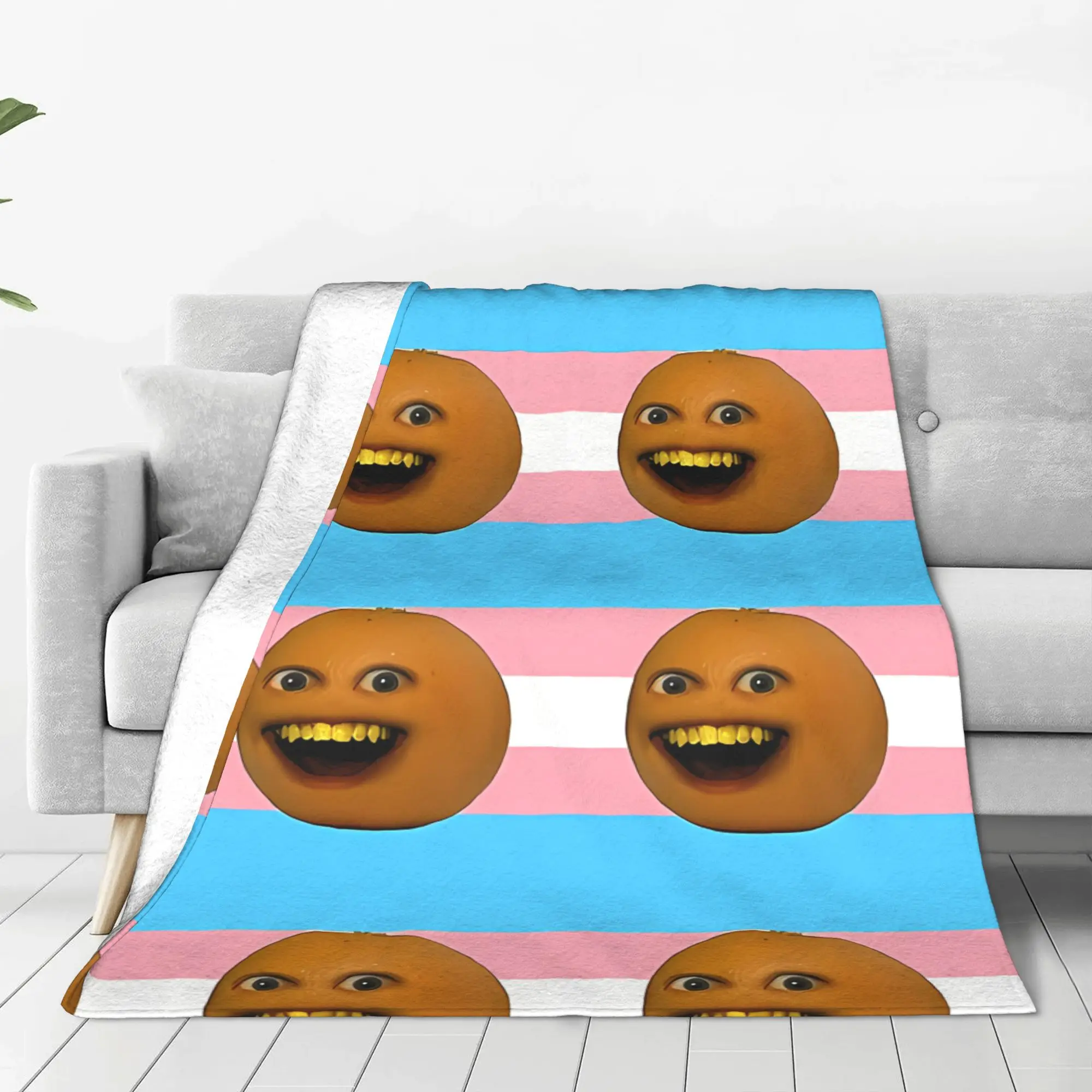 1PC Trans Flag Annoying Orange Home Room Decorations Winter Blankets For Adults Bedding Home Interior Sofa Knee