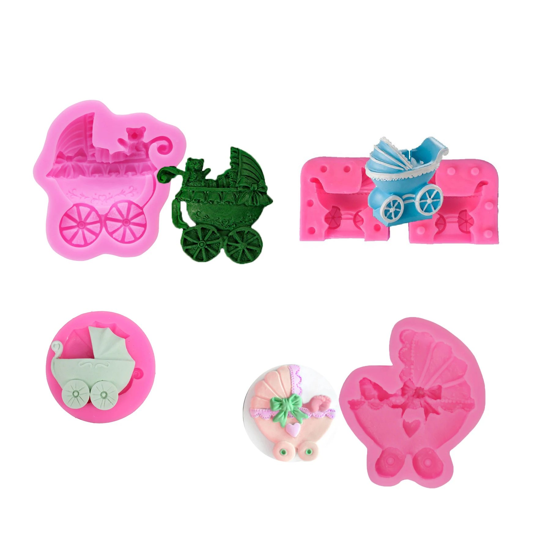 Baby Carriage Cooking Tools Fondant Silicone Mold For Baking Of Cake Decorating Sugar Chocolate Candy Ktichen Accessories