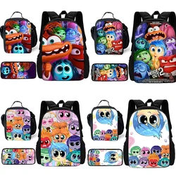 3 pezzi set Cute Anime Inside Out zaino da scuola per bambini con borse per il pranzo, borse a matita, borse da scuola per ragazze dei ragazzi miglior regalo