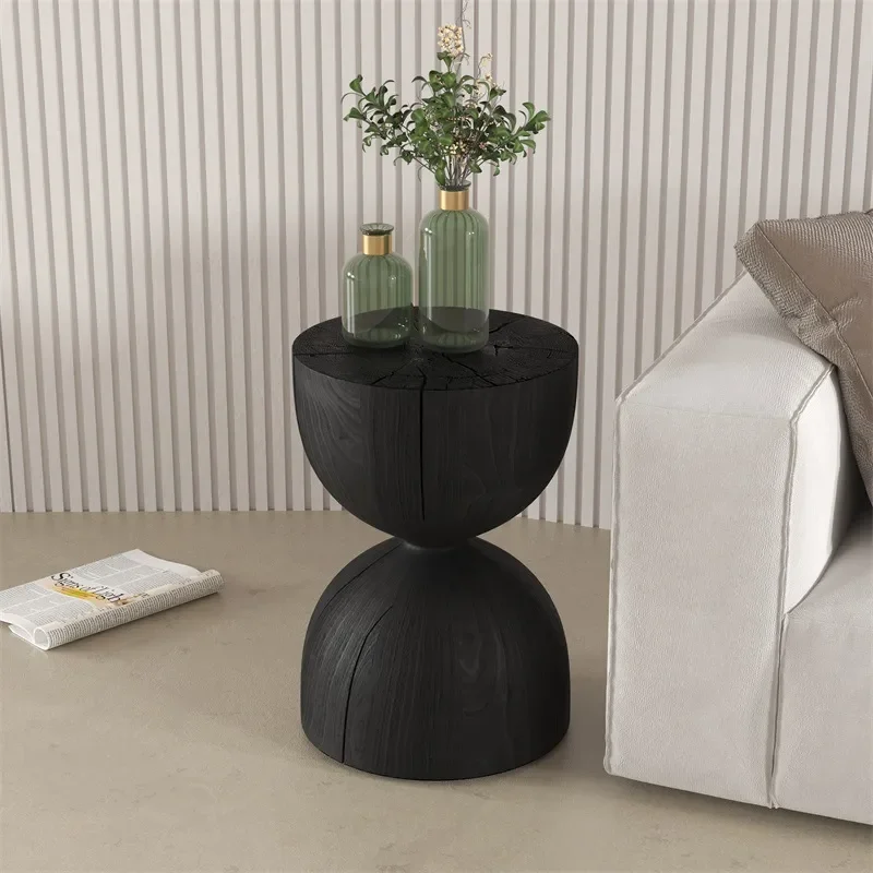 Nordic Solid Wood Stump Stool Round Log Side Table Natural Tree Trunk End Table Rustic Living Room Home Decor Accent