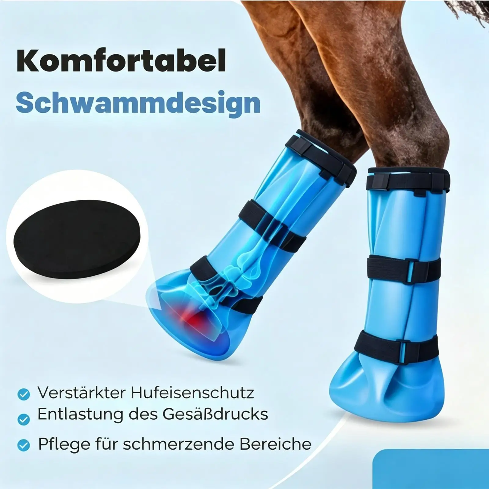 Horse Hoof Boots With EVA Pad Comfortable Protective Horse Leg Wraps Soaking Boot For Equine Livestock Abscess Thrush Poultice