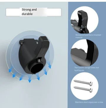 Soporte de estación de cargador de coche Ev, funda de conector de pared portátil, organizador de cables de coche eléctrico para Tipo 2