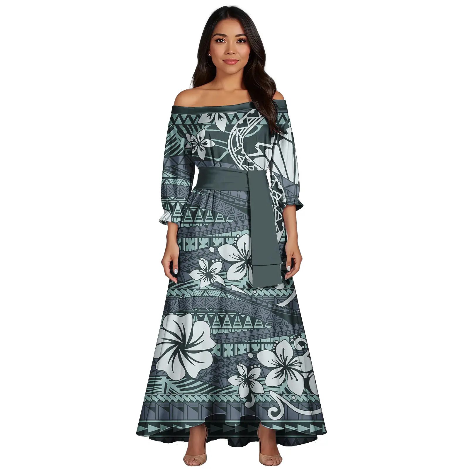 Abiti da festa eleganti per donna Pacific Island Art Abito a coda di pesce dal design hawaiano Abito lungo a sirena Abbigliamento polinesiano