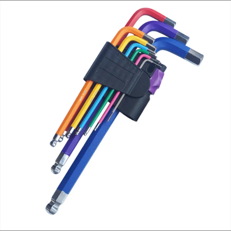 

9Pcs Metric Long Torque Color Coded Ball-End Hex Allen Key L Wrench Set With Sleeve Hand Tools Bicycle Accessories 1.5mm-10mm