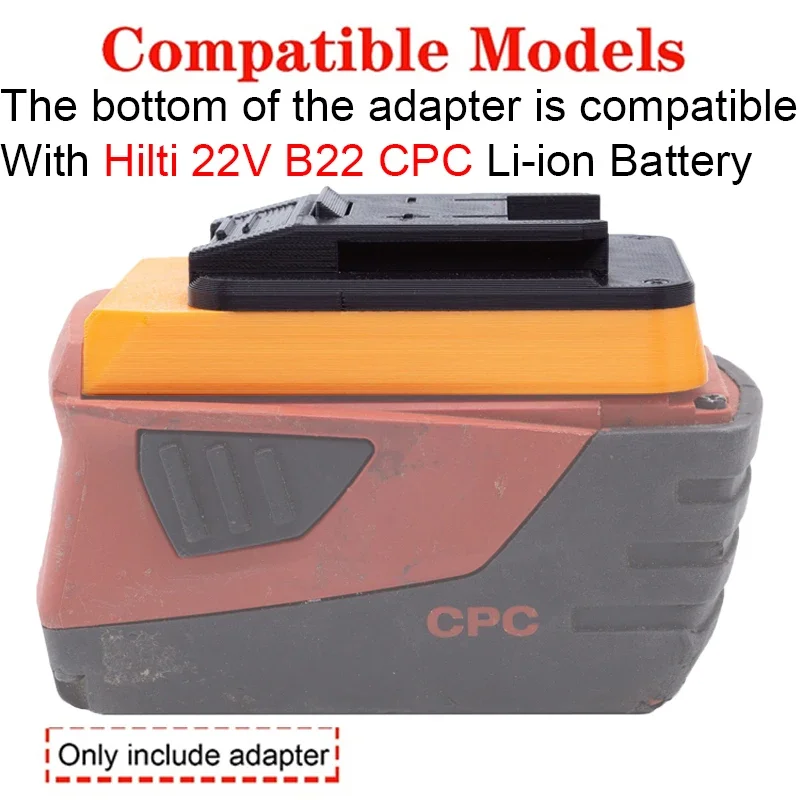 Battery adapter for Einhell/X-Change/OZITO 18V Li-ion tools to Hilti 22V B22 CPC Li-ion battery adapter/converter