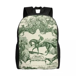 Custom Antique Vintage French Toile De Jouy Backpacks Women Men Basic Bookbag for College School Traditional France Art Bags