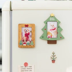Wood Acrylic Magnetic Picture Frame Fridge Sticker Photo Frames Mini Card Family Memories Display Birthday Christmas Women Gift
