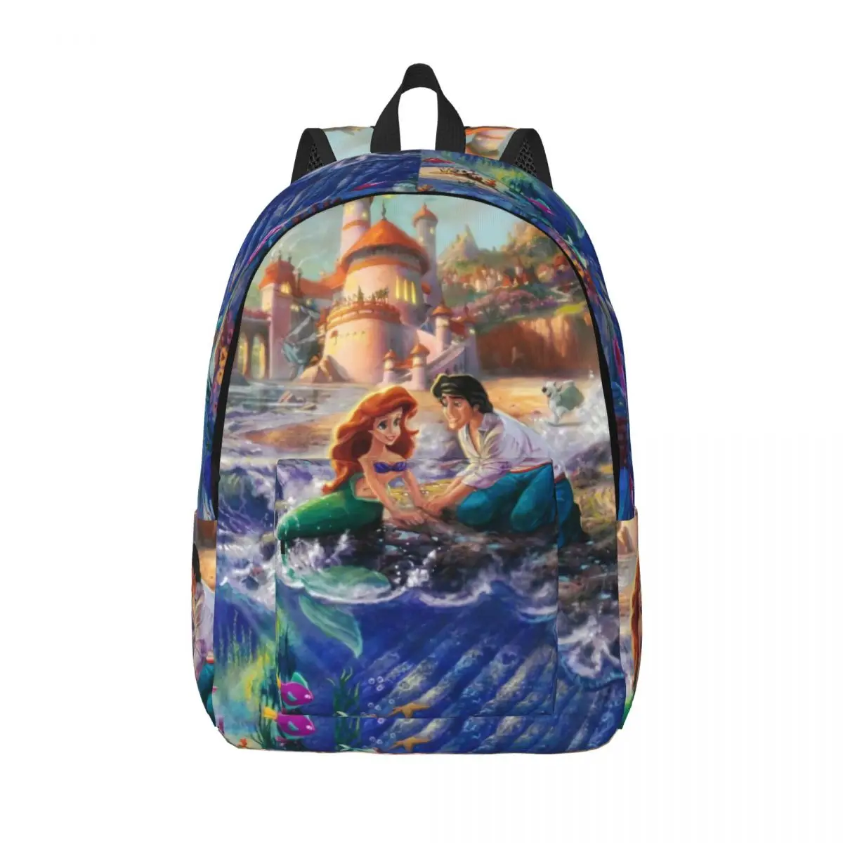 

Custom Thomas Kinkade - The Little Mermaid Canvas Backpack Men Women Basic Bookbag for School College Bags