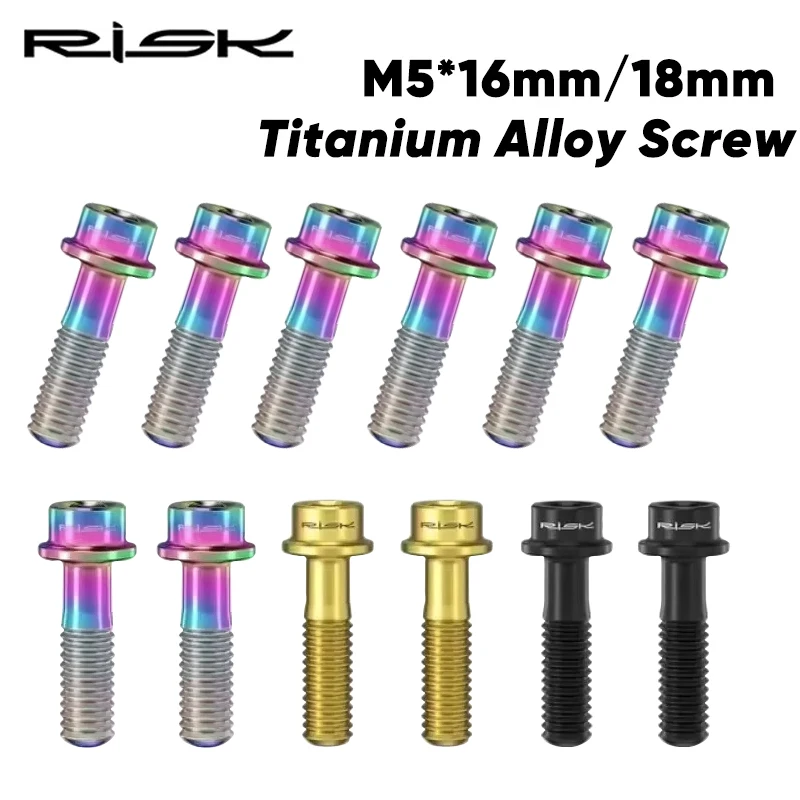 6PCS Titan Legierung M5 Schrauben Fahrrad Vorbau Schrauben M5 * 16mm M5 * 18mm Titan Fahrrad schraube Ultraleicht Fahrrad Reparatur Bolzen Radfahren Teil