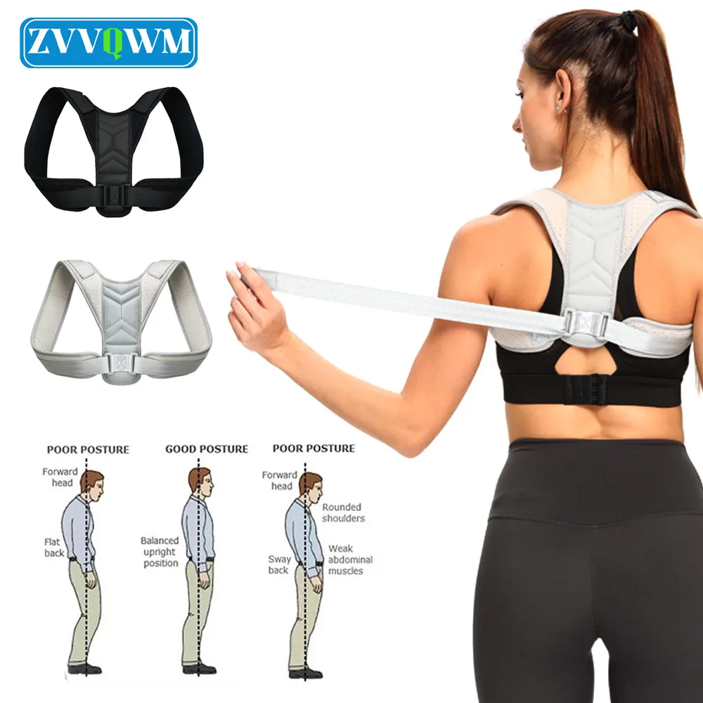 Adjustable Upper Back Support Posture Corrector Women Men Back Straight Brace Shoulder Belt Pain Relief Back Body Brace Posture