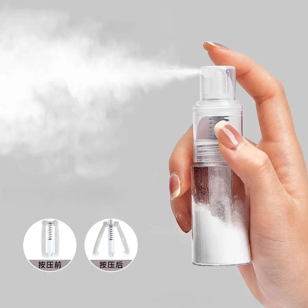 Hair Salon Powder Spray Bottle Clear Empty Plastic Bottles Pump Sprayer Mist Nose Spray Refillable Styling Tools Accessories