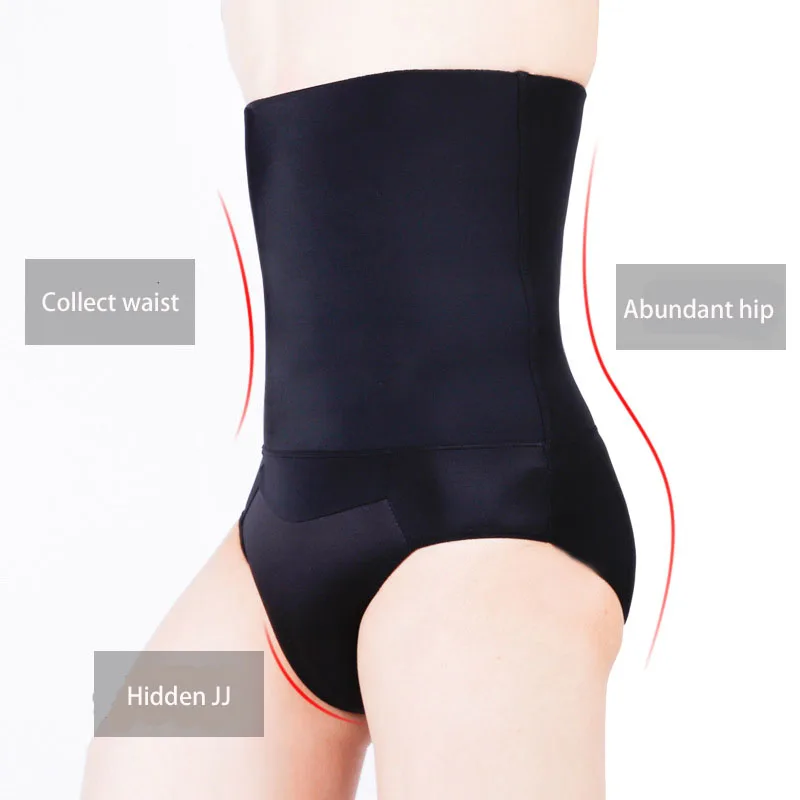 High Waist Artificial Fake Vagina Bodysuit Panties For Men Underwear Transgender Shemale vagina crossdresser