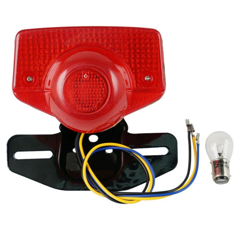 Motorcycle Brake Tail Light Tail Light Assembly with Bulb for Honda CT70 CT90 CT125 XL70 CL70 CL90 Jialing JH70