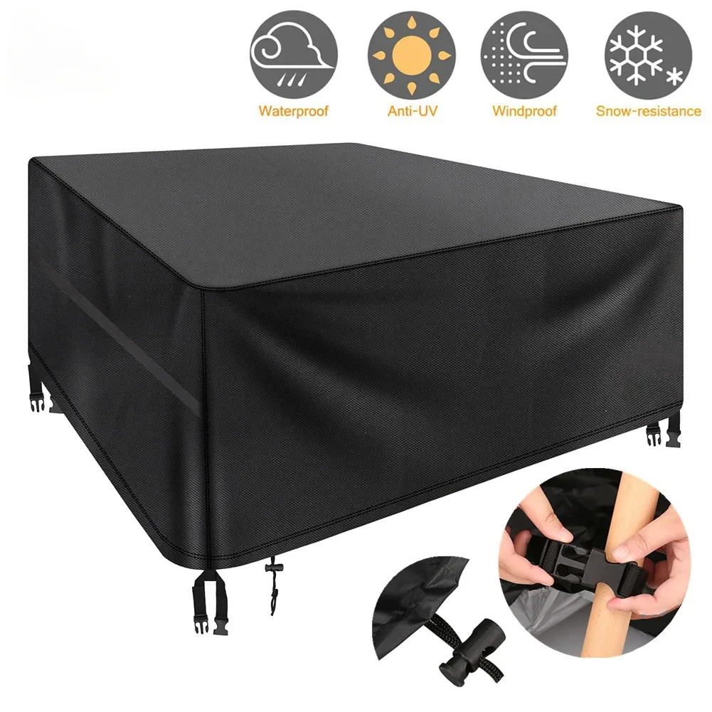 Garden Furniture Cover with Air Vent Waterproof Windproof Anti-UV Heavy Duty Rip Proof 600D Oxford Patio Garden Table Cover Pack