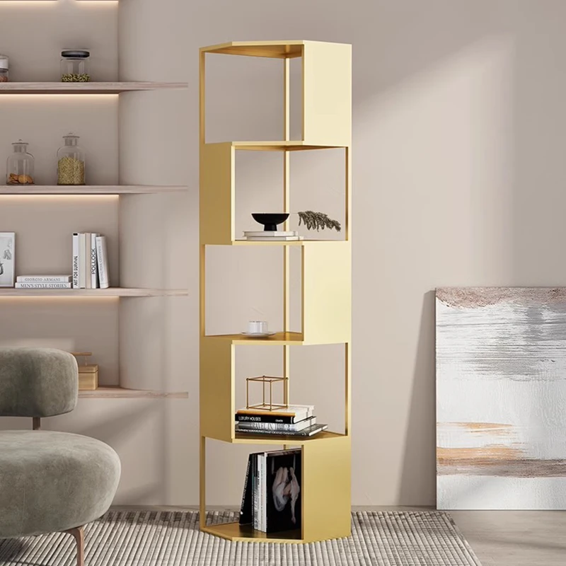 Nordic Open Bookcase Designs Vertical Storage Minimalistyczna narożna półka na książki Modułowe meble pokojowe Estante De Livros