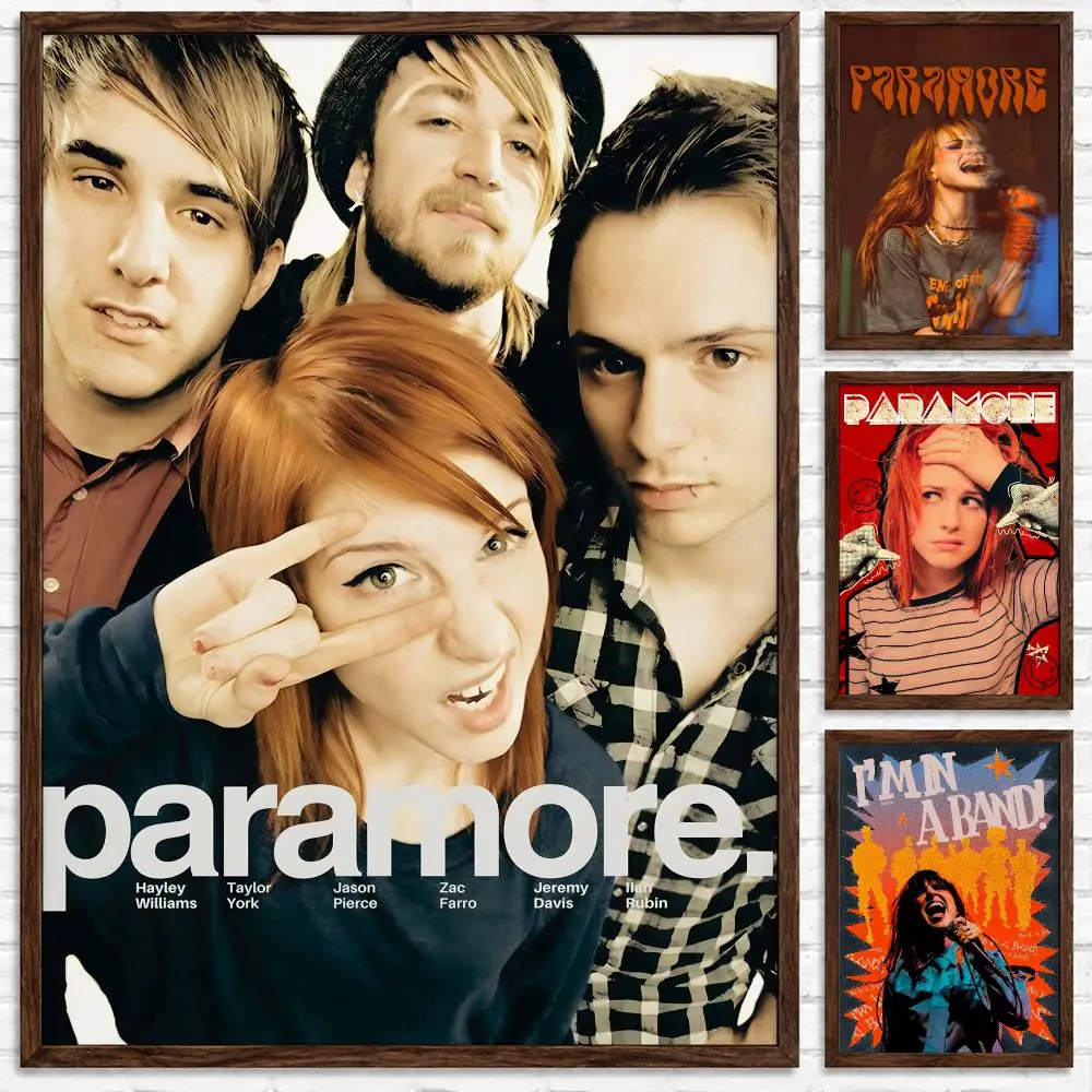 Pop Punk Rock Band Paramore Poster Self‑Adhesive Waterproof Poster Sticker Coffee House Bar Wall Art Home Decor