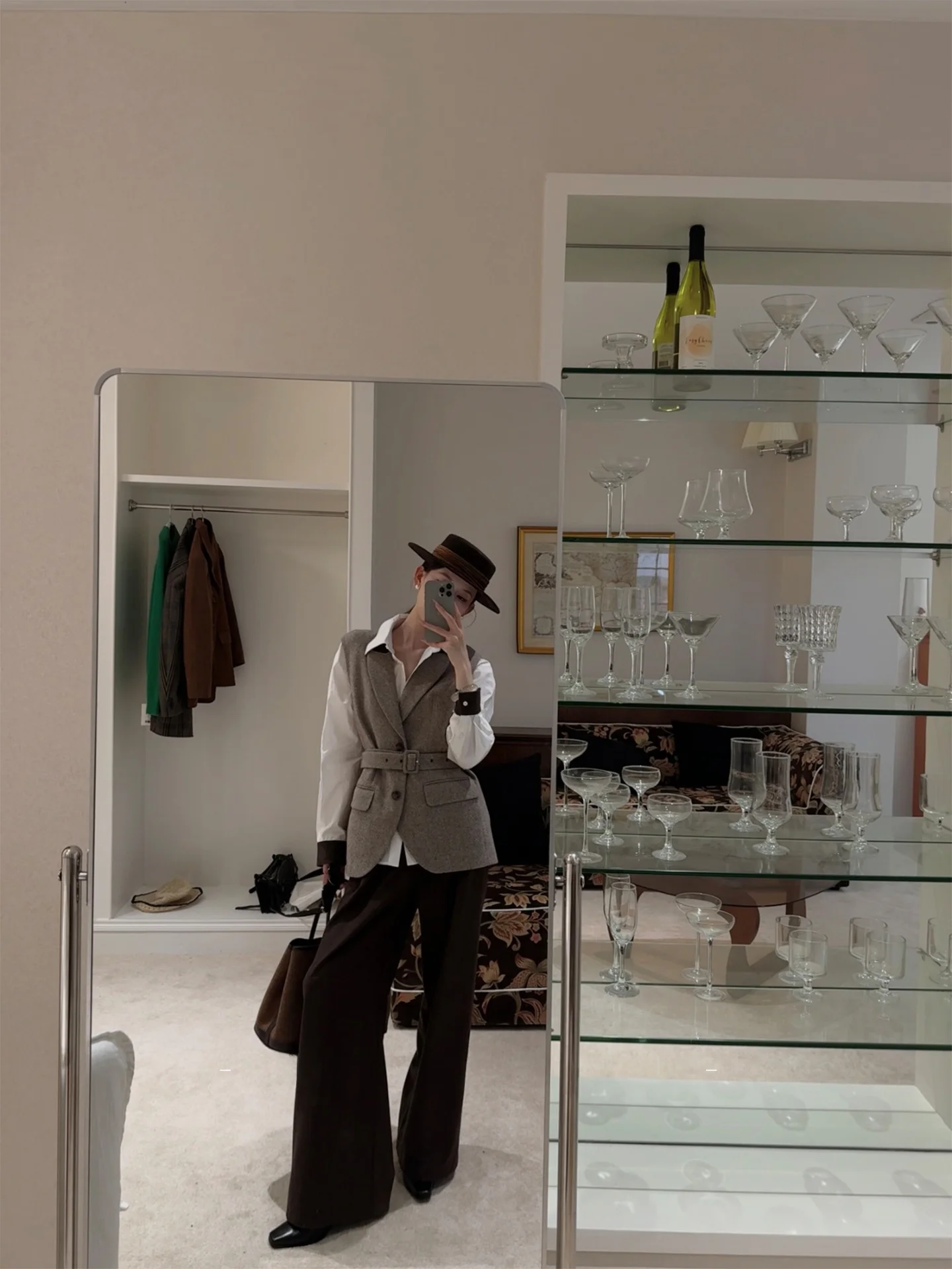 

Modern Poet 00% хлопок irt шерстяной вязаный жилет шерстяные брюки комплект футболки с длинным воротником Sve irt винтажный Sle для женщин