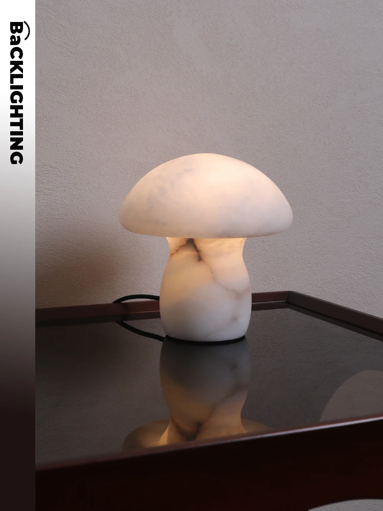 Spanish natural snowflake marble mushroom table lamp modern creative personality bedside decoration atmosphere lamp