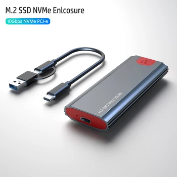 M.2 NVMe SSD 인클로저 어댑터 도구 불필요 알루미늄 케이스 USB C 3.1 Gen 2 10Gbps to NVMe PCIe 외장 인클로저, M2 NVMe ssd용 