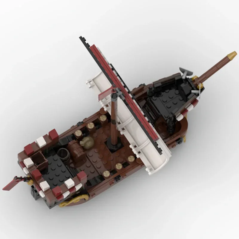 Moc Mattoni da costruzione Modello di barca da pirata Falcon medievali Tecnologia di navi Blocchi modulari Regali Giocattoli per bambini Set fai da te Assemblaggio