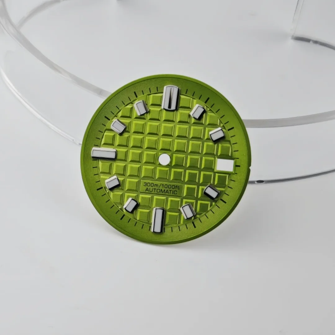 30 مللي متر ساعة الطلب الأخضر مضيئة وجوه ساعة تعديل الملحقات لحركة NH35 NH36 4R35