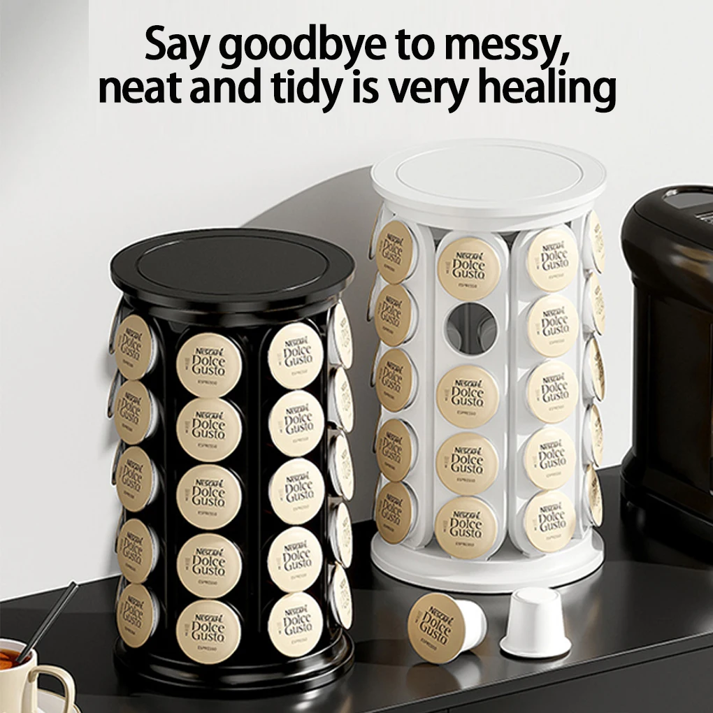 

Держатель для кофейных капсул, вращение на 360 градусов, вращающаяся стойка 24 Dolce Gusto, подставка для кофейных капсул, вмещает 40 капсул