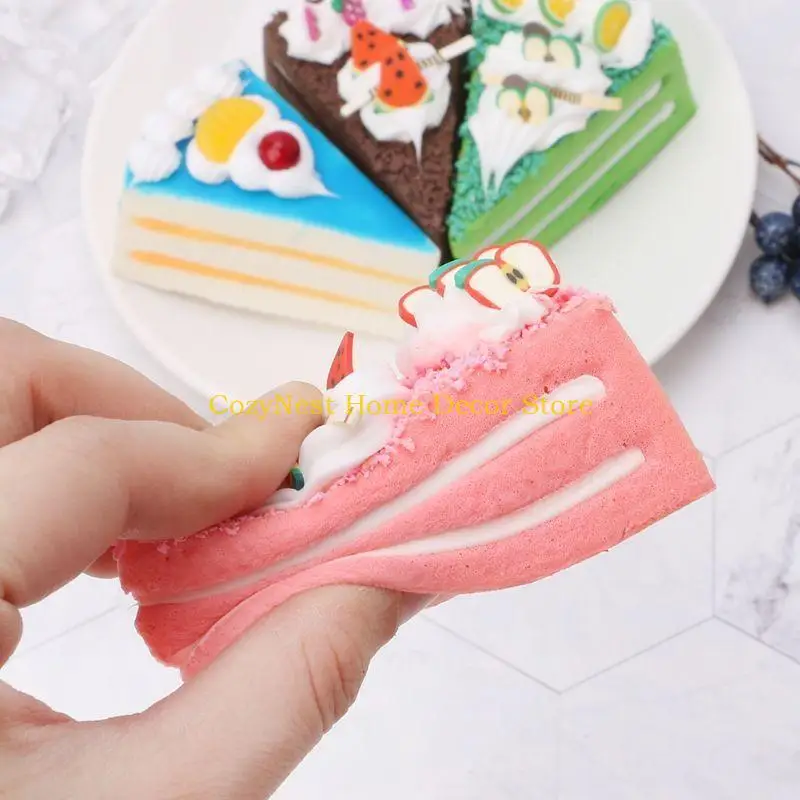 92MF Realistic Artificial for Triangle Cake Assorted Fake Cakes Model Photography