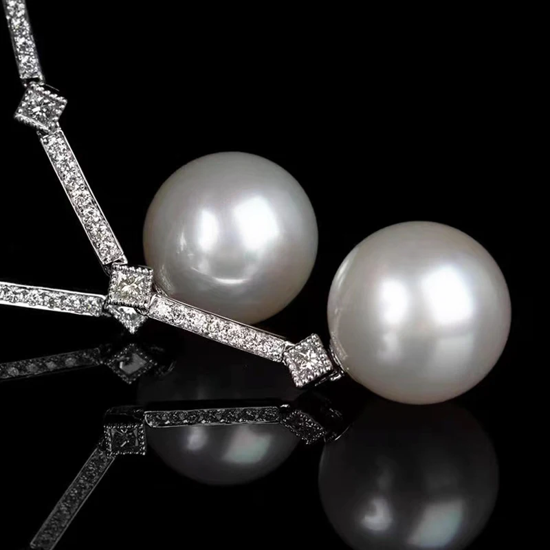 Uilz Long Crystal Tassel Imitation Pearl Dangle Earrings For Women Silver Color Wedding Earing Unique Design Jewelry Gifts