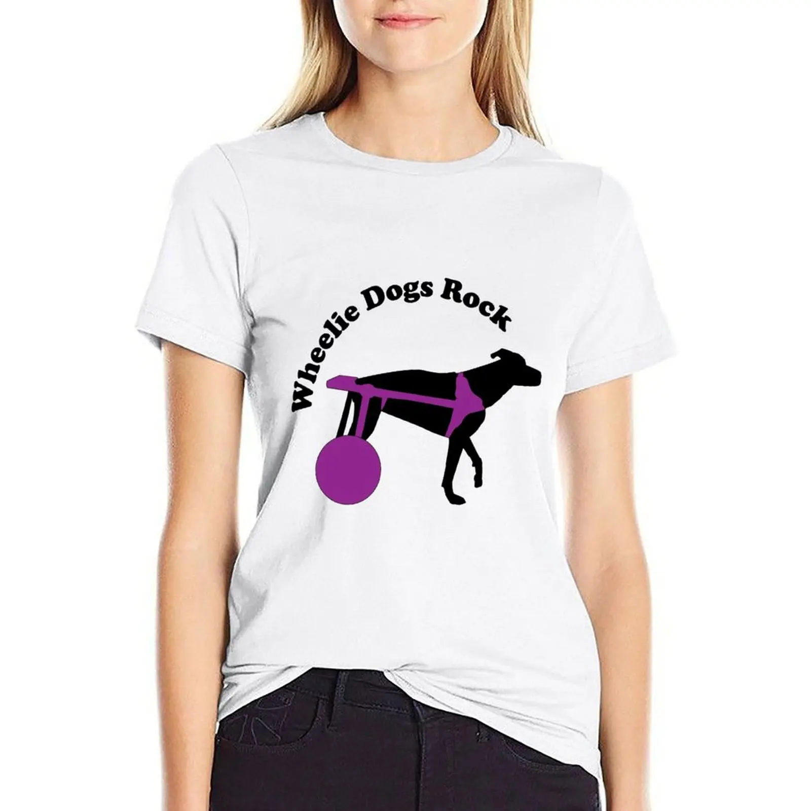 

Wheelie Dog without the Circle T-shirt Short sleeve tee summer tops T-shirts for Women