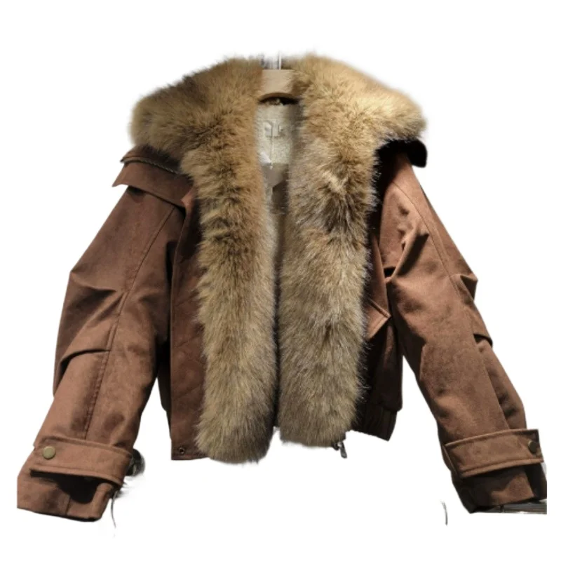 

Faux Fur Jacket Fall and Winter New 2026 Fashionable Elegant Temperament Fashionable Casual Simple Large Lapel Lazy Versatile