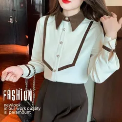 Women's Fashion Corduroy Long Sleeve Shirts Autumn Winter Single Breasted Lapel Shirt Femme Wild Loose Assorted Colors Blouse