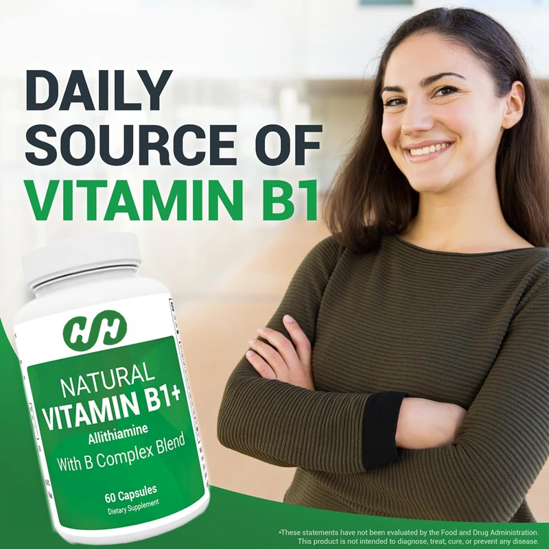 Eight Natural Vitamin B1, B6, B12 Complex Supplements, Including Thiamine, Niacin, Folic Acid, Magnesium, Etc. -60 Capsules