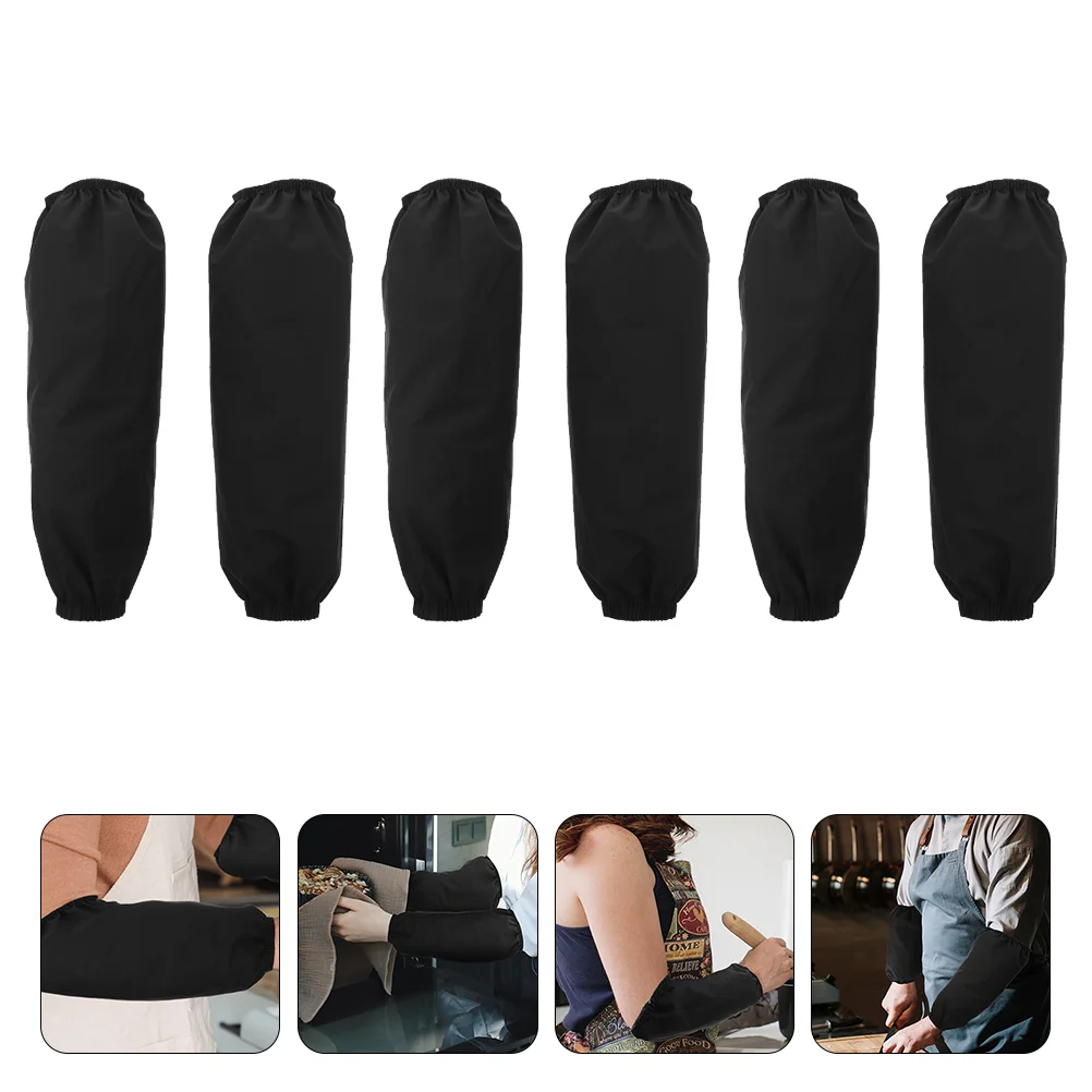 6 Pairs Waterproof and Oilproof Sleeve Arm Protectors for Cooking Long Covers Cuff Sleeves Tarpaulin