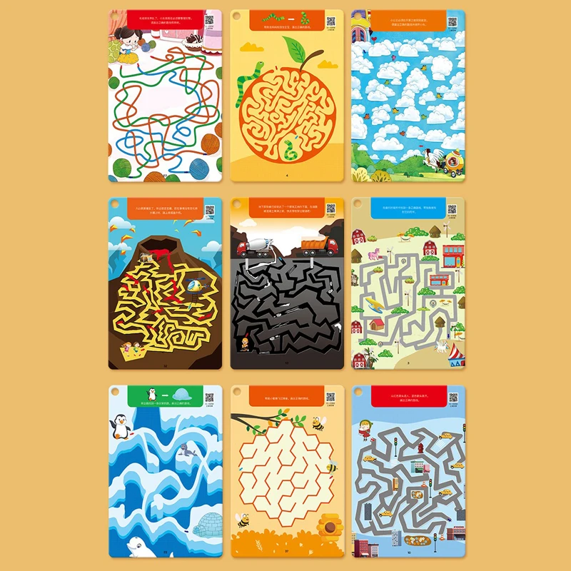 64 Pages Tracing Workbook Reusable Practice Copybook Pen Control Training Magical Montessori Cards for Kids Education Book