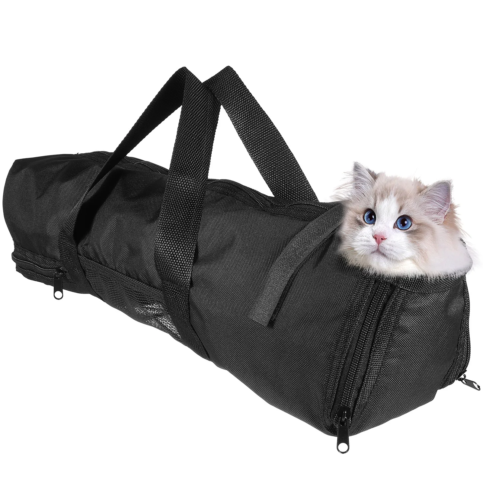 Cat Washing Bag for Nail Trimming Grooming and Bathing Heavy Duty Oxford Material Airflow Mesh Design Multiple Entry Points Pet