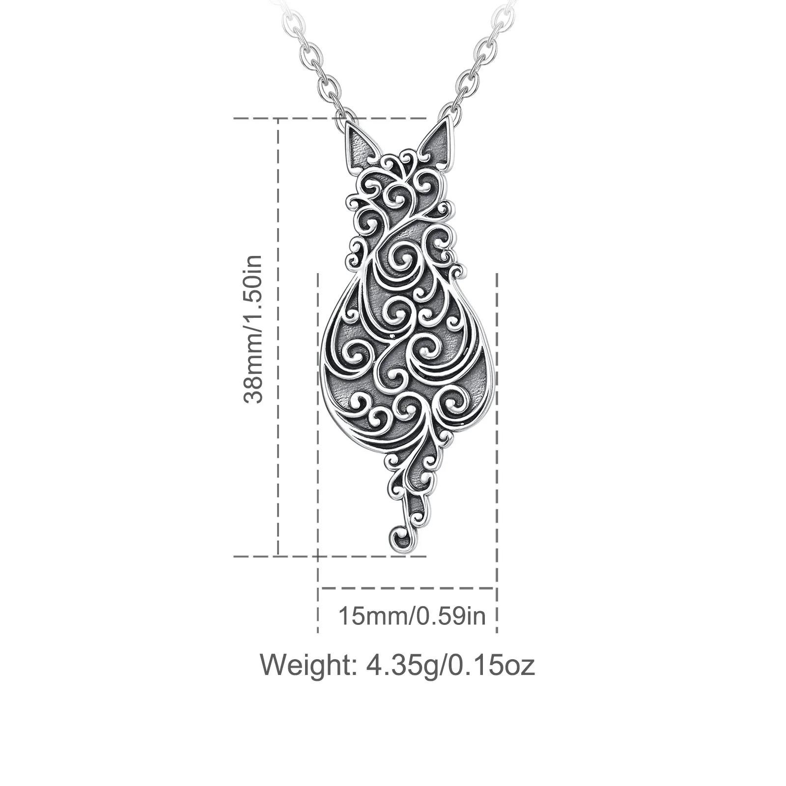 Eudora Real 925 Sterling Silver Filigree Cat Necklace Cute Kitten Animal Pendant Men Women Fashion Jewelry Party Exquisite Gift