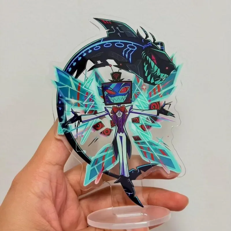 Stand and Keychain for Hazbin Hotel Vox Acrylic Standee Keychain Cartoon Figure Desktop Decoration Collectible Model Toy Gift
