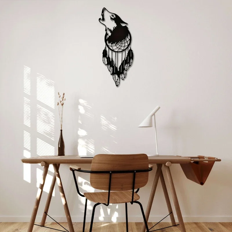 CIFbuy Metal Wall Art Wolf Head Iron Craft Hanging Sculpture Home Decor Accent Piece