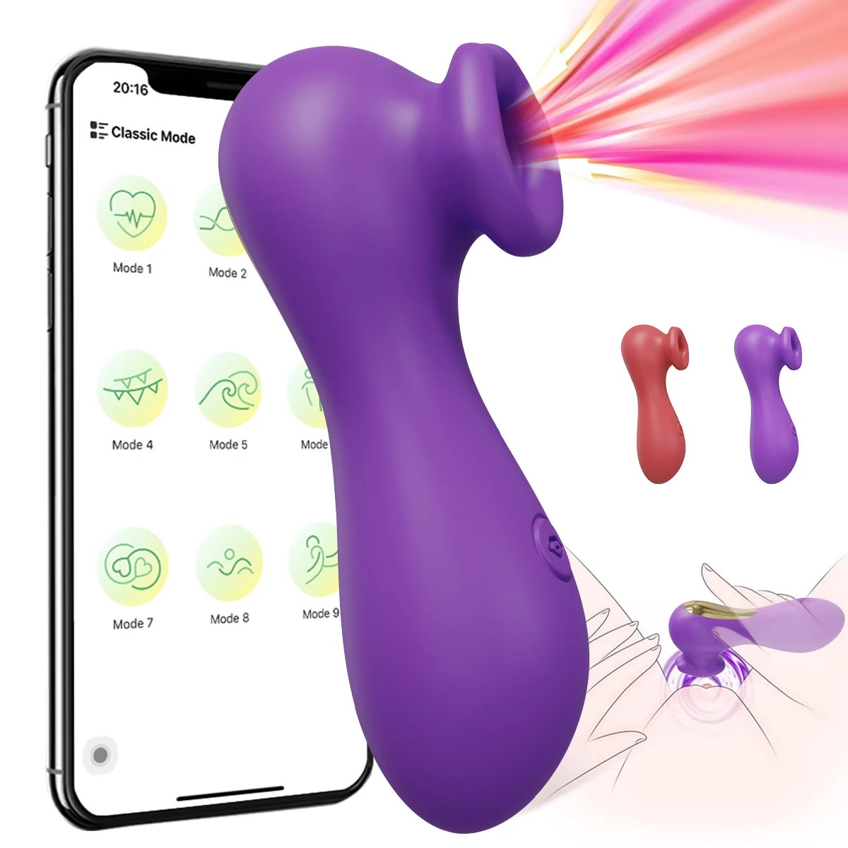 APP Clit Sucker Sucking Vibrator เพศของเล่นสําหรับผู้หญิง Vibrating Clitoris ช่องคลอดกระตุ้นอมควยเครื่องสั่น Etotic Masturbator 18