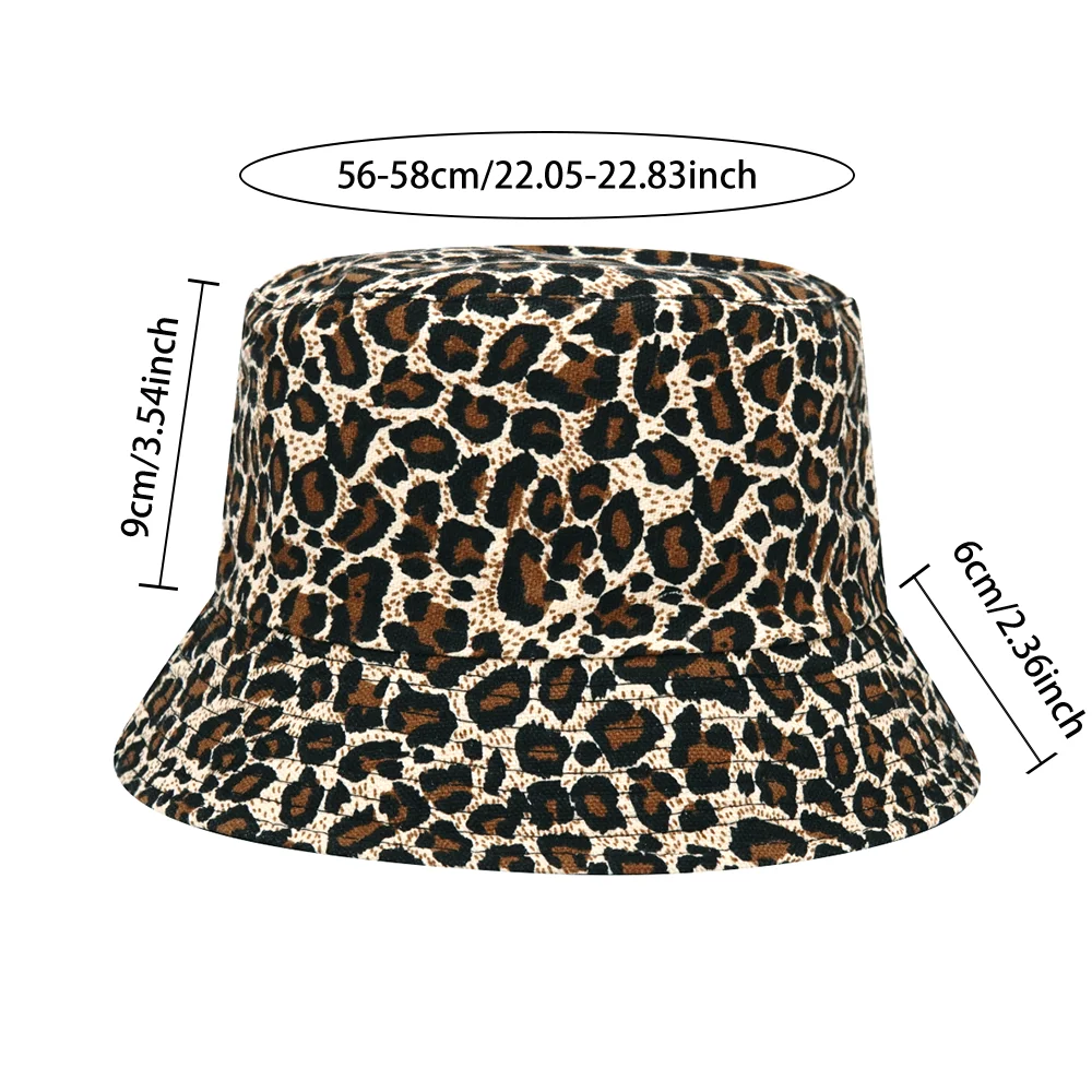 Leopard Print Bucket Hats for Women Men Summer Sunscreen Panama Fashion Outdoor Sun Gorras Unisex Fisherman Caps Reversible