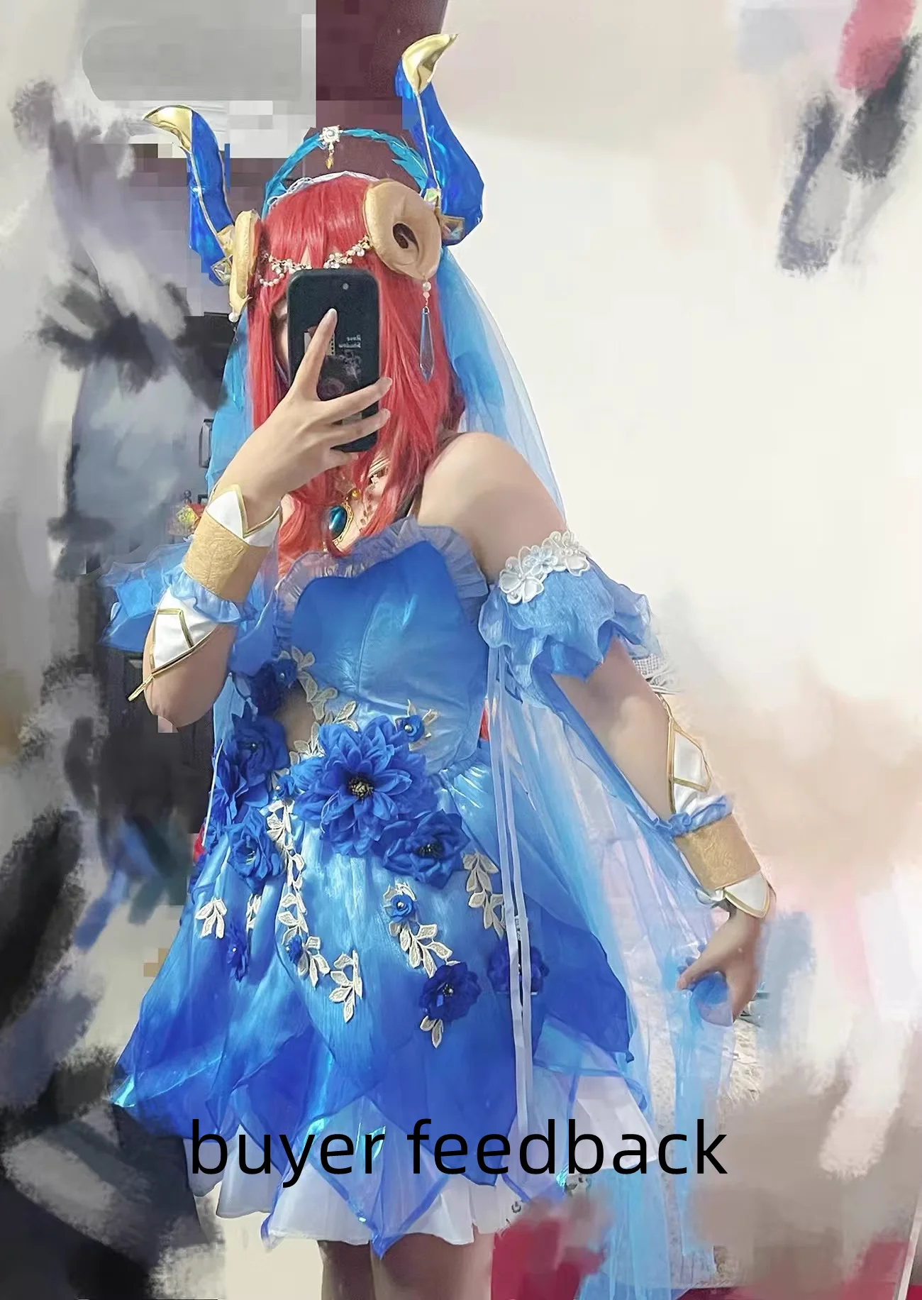 재고 Irelia H Nilou 원신 임팩트 Nilou 코스프레 코스튬, 여성 발레 드레스, 선풍기 아트