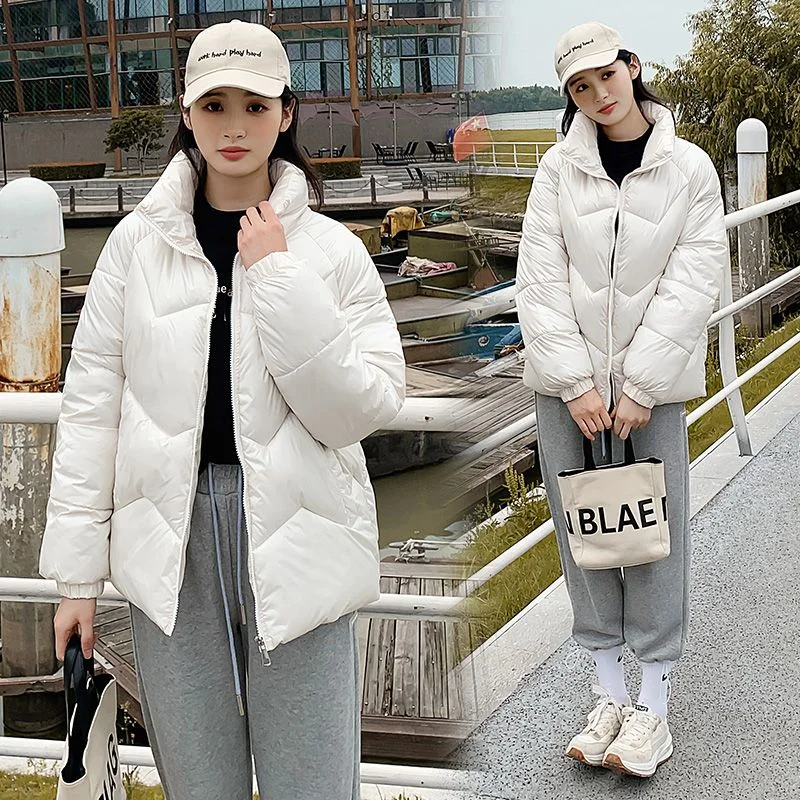 2023 New Women Down Cotton Coat Winter Jacket Short  Overcoat Short  Outwear Warm Stand Collar Padded Jacket