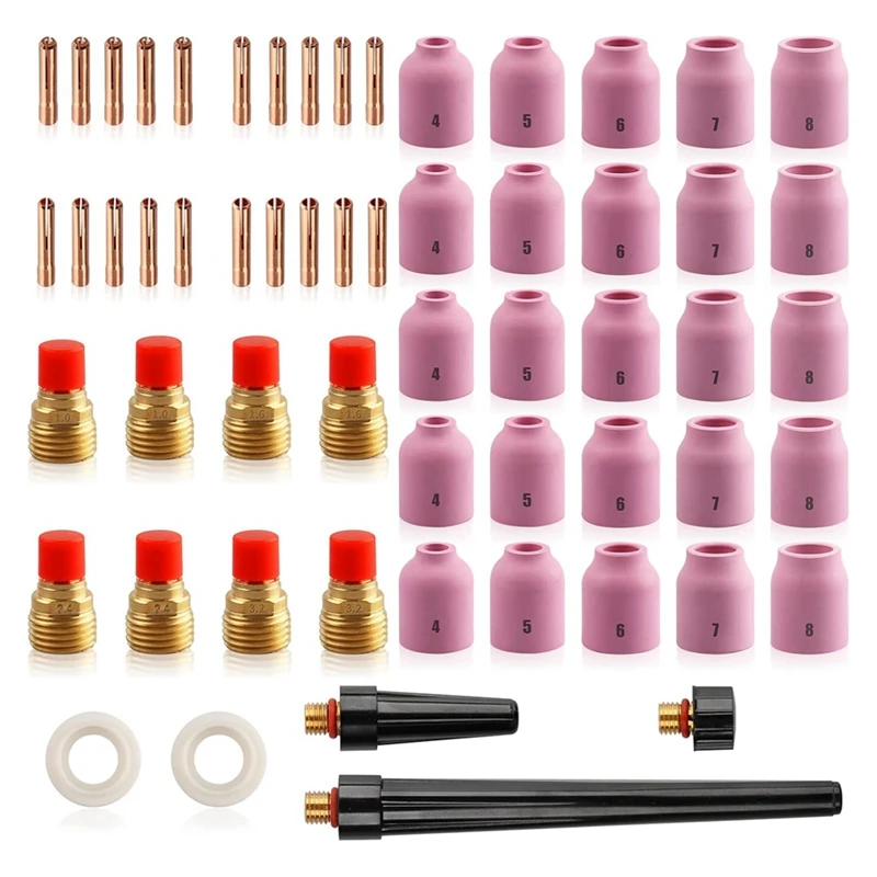 58 PCS TIG Welding Torch Kit 040Inch-1/8Inch Gas Lens Setup WP-9/20/25