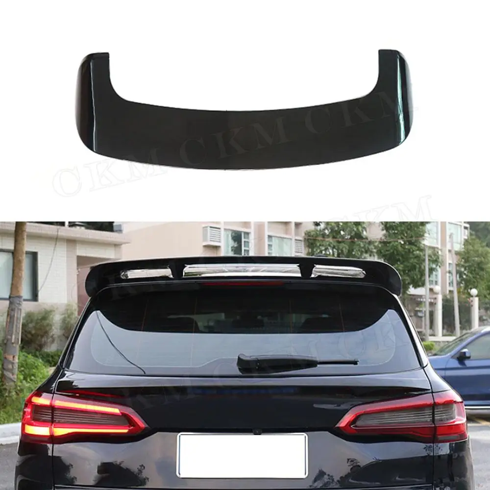 

ABS Carbon Rear Roof Spoiler Gloss Black Boot Top Wings Trims Cover Decoration Car Body Kits Accessories For BMW X5 G05 2019+