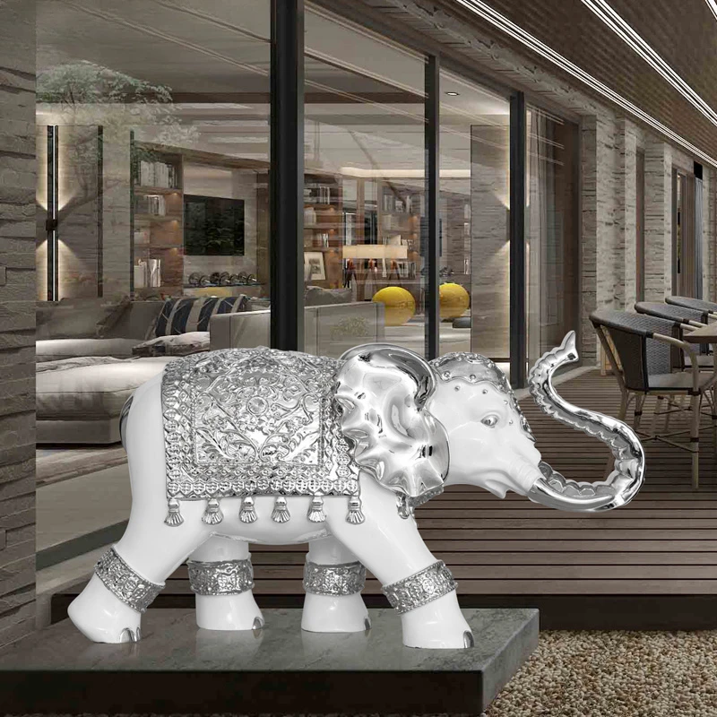 large elephant ornaments, European-style home furnishings, floor furnishings, fortune into the treasure living room