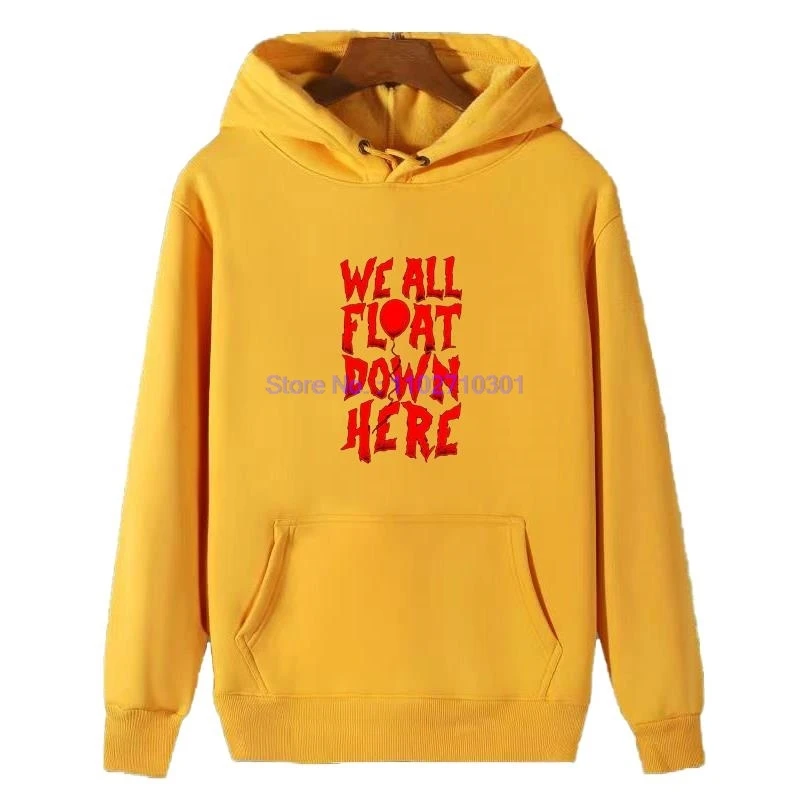 All Float Down Here Slogan Penny Wise Classic Graphic Hooded Shirt Winter Thick Sweater Hoodie Hooded Shirt Men's Sportswear