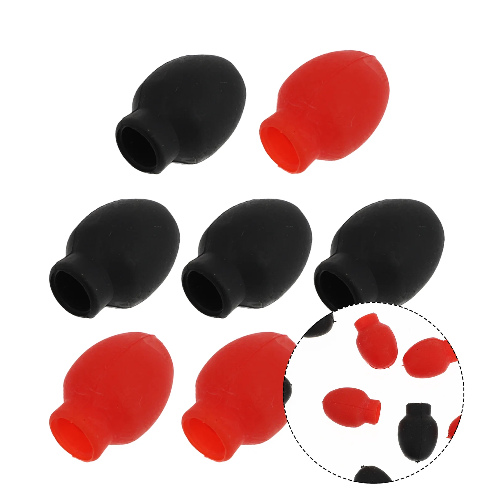 8PCS Rubber Drumstick Heads High Elasticity Silicone Practice Tips Sound Dampeners Mute Drumsticks 4 Color Combinations Random