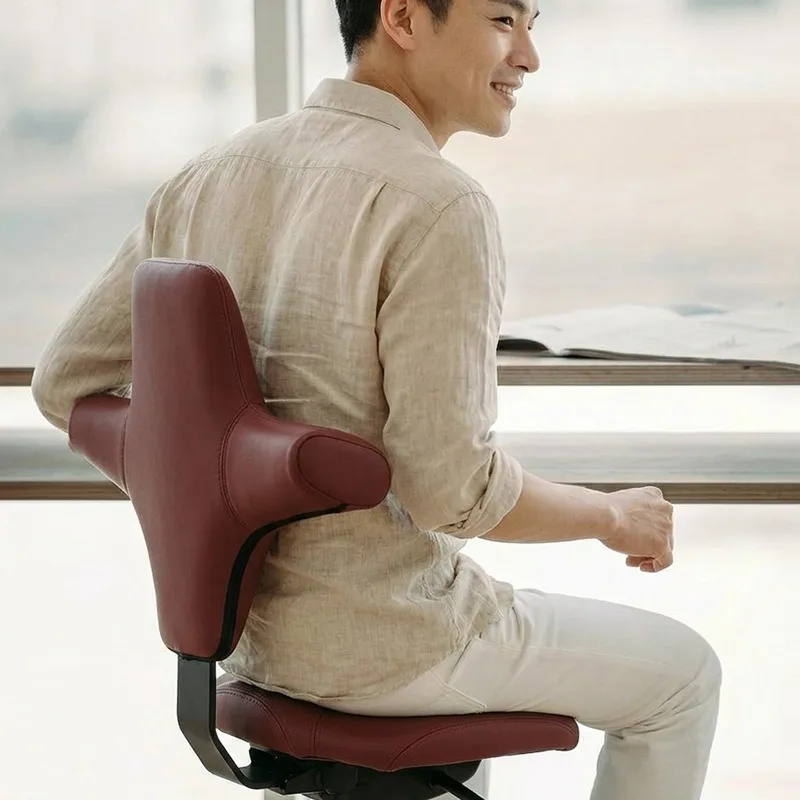 Ergonomic Saddle Chair, Lumbar Support Swivel Chair, Height Adjustable Office Desk Chair for Long Sitting