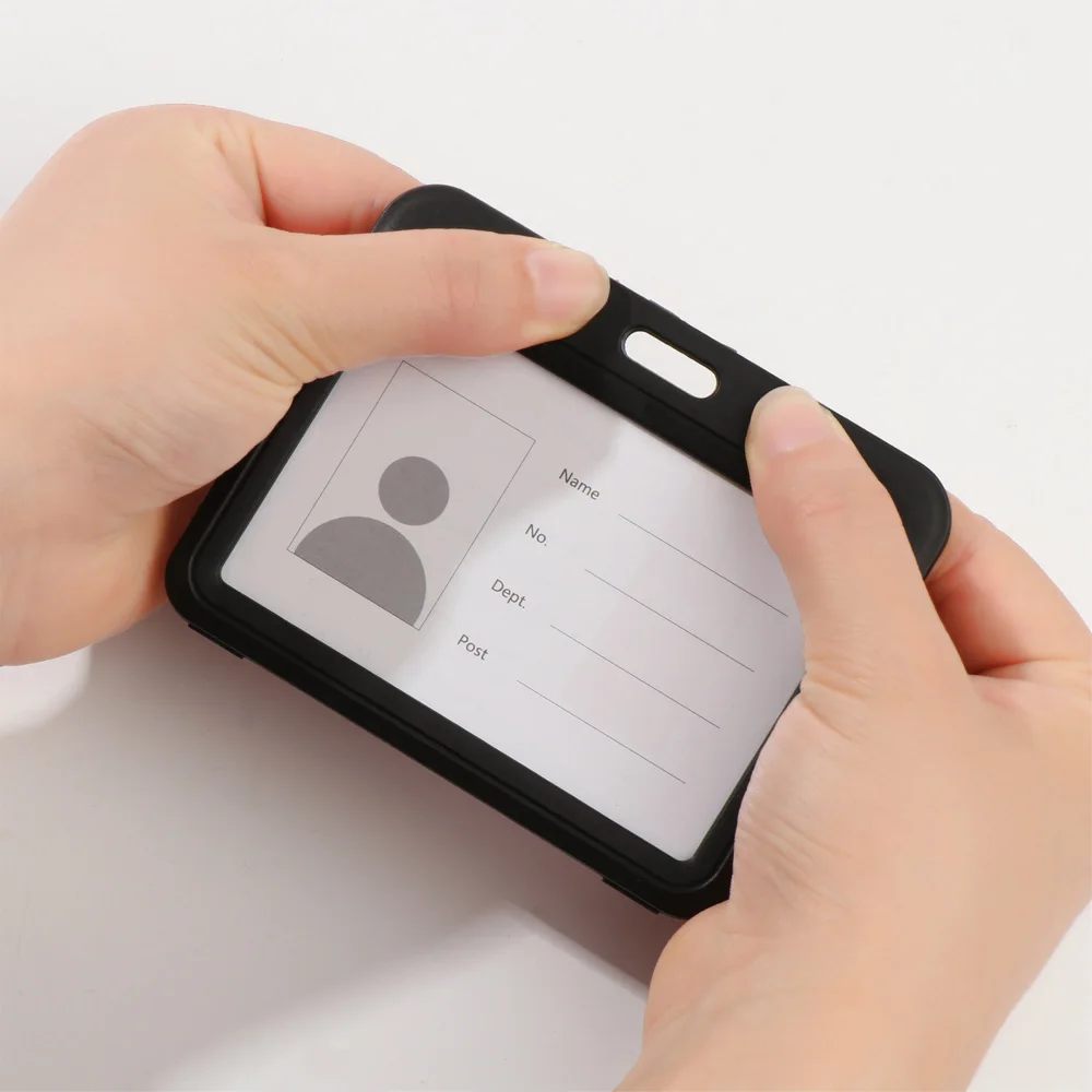Two sided Transparent Badge Holder Protective Case Card Protector Protective Sleeve ID Card Holder Vaccination Record Card